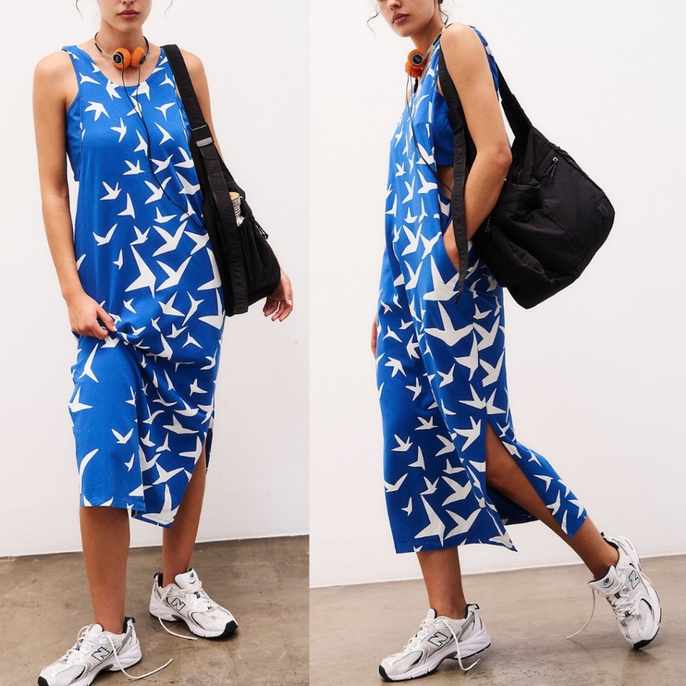 FREE PEOPLE Hot Shot Twist Back Printed Maxi NWT